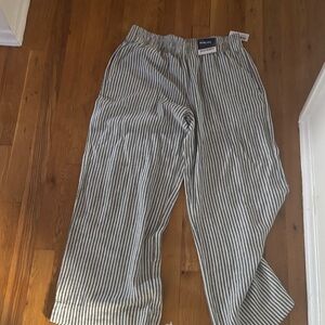 Old Navy Women's Black and White Striped Wide Leg Pants
